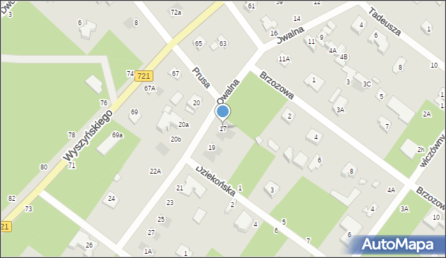 Józefów, Owalna, 17, mapa Józefów