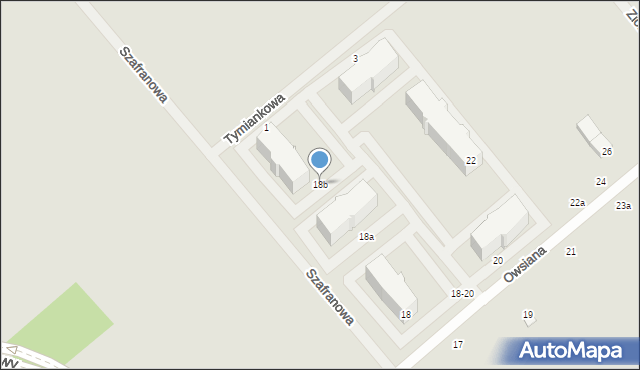 Kalisz, Owsiana, 18b, mapa Kalisza