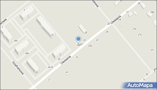 Kalisz, Owsiana, 22a, mapa Kalisza