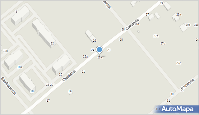 Kalisz, Owsiana, 23a, mapa Kalisza