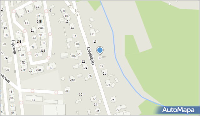 Katowice, Owsiana, 17, mapa Katowic