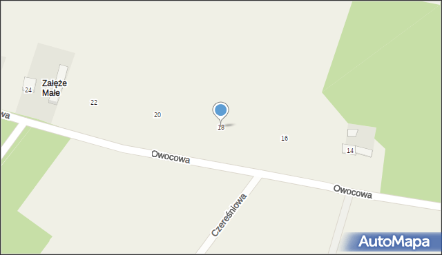 Kornelówka, Owocowa, 18, mapa Kornelówka