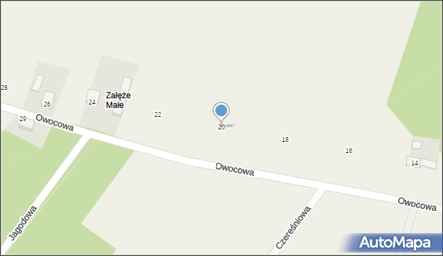 Kornelówka, Owocowa, 20, mapa Kornelówka