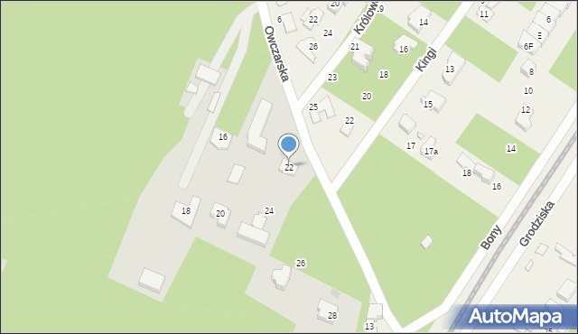 Milanówek, Owczarska, 22, mapa Milanówek