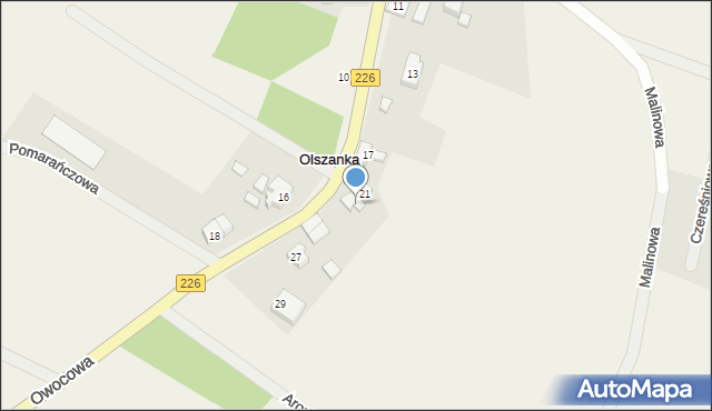 Olszanka, Owocowa, 23, mapa Olszanka