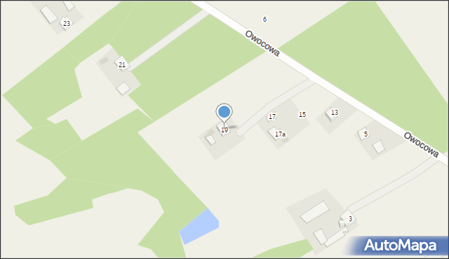 Osiek nad Wisłą, Owocowa, 19, mapa Osiek nad Wisłą