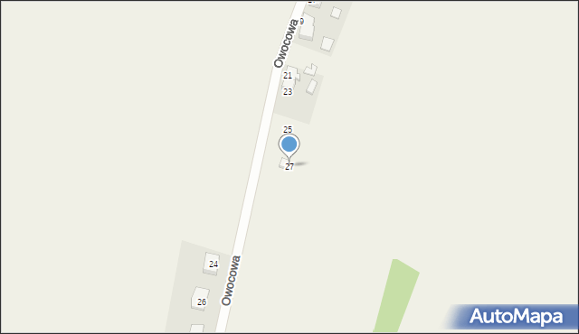 Ostrzeszów-Pustkowie, Owocowa, 27, mapa Ostrzeszów-Pustkowie