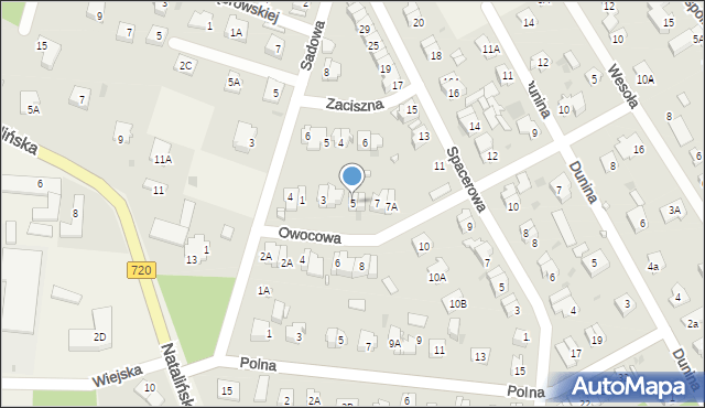 Otrębusy, Owocowa, 5, mapa Otrębusy