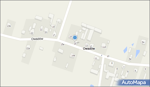 Owadów, Owadów, 14, mapa Owadów