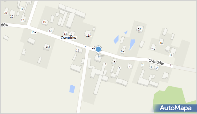 Owadów, Owadów, 9, mapa Owadów