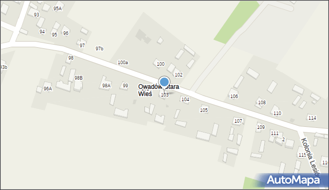 Owadów, Owadów, 103, mapa Owadów