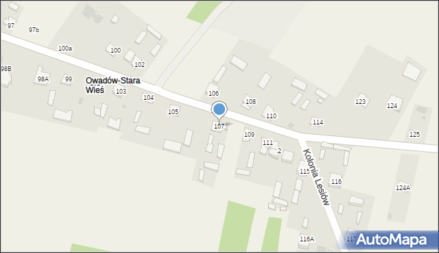 Owadów, Owadów, 107, mapa Owadów