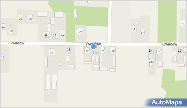 Owadów, Owadów, 21, mapa Owadów