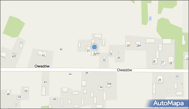 Owadów, Owadów, 33, mapa Owadów