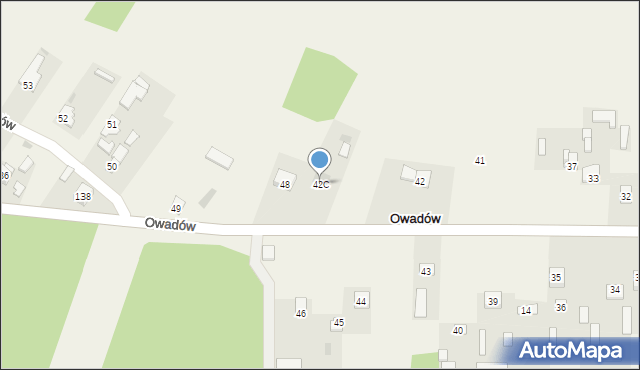 Owadów, Owadów, 42C, mapa Owadów