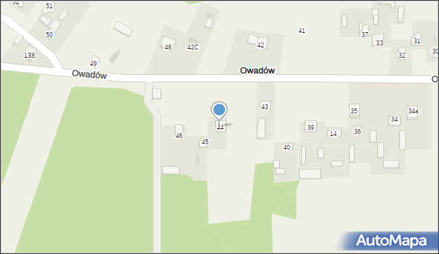 Owadów, Owadów, 44, mapa Owadów
