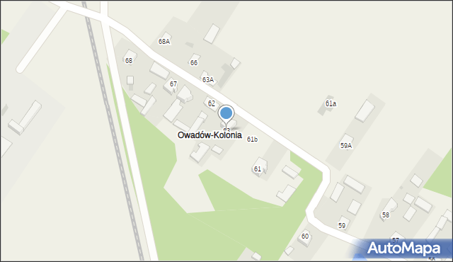 Owadów, Owadów, 63, mapa Owadów