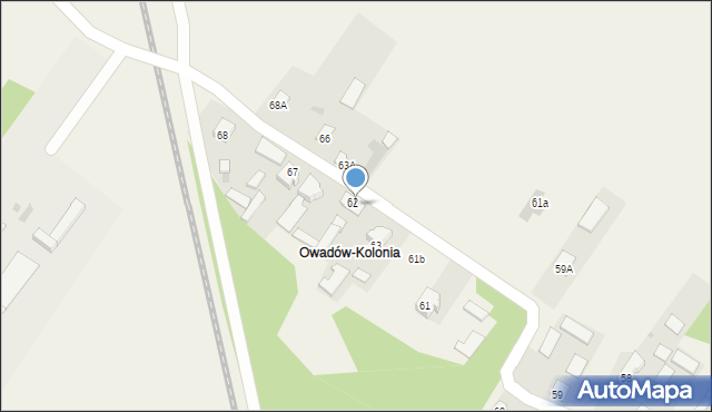 Owadów, Owadów, 64, mapa Owadów
