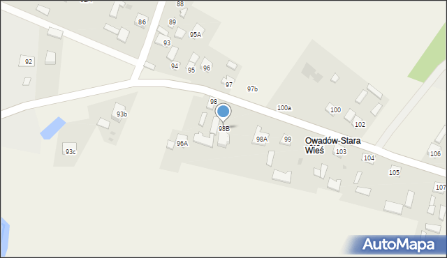 Owadów, Owadów, 98B, mapa Owadów