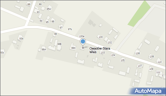 Owadów, Owadów, 99, mapa Owadów