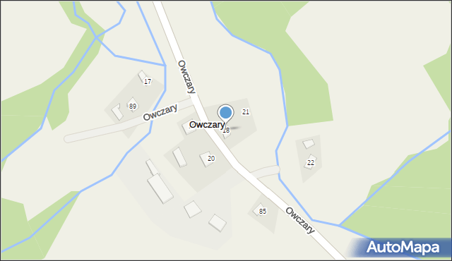 Owczary, Owczary, 18, mapa Owczary