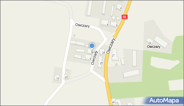 Owczary, Owczary, 8, mapa Owczary