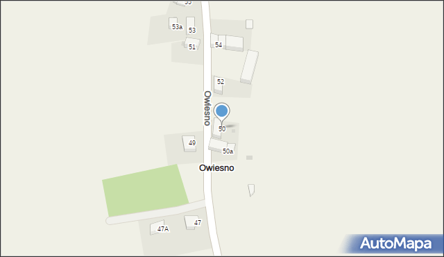 Owiesno, Owiesno, 50, mapa Owiesno