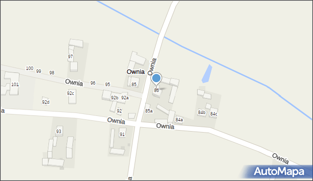 Ownia, Ownia, 86, mapa Ownia
