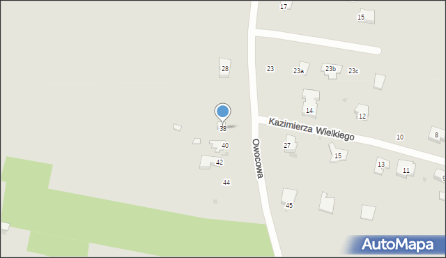 Radomsko, Owocowa, 38, mapa Radomsko