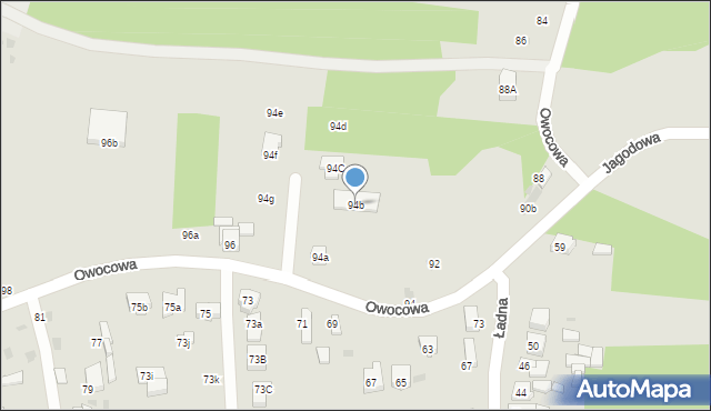 Radomsko, Owocowa, 94b, mapa Radomsko