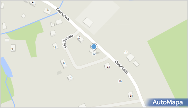 Recz, Owocowa, 12, mapa Recz