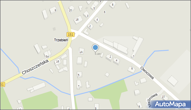 Recz, Owocowa, 2a, mapa Recz