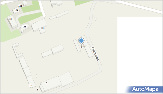 Sędziny, Owocowa, 4, mapa Sędziny