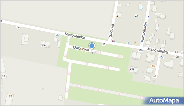 Skierniewice, Owocowa, 6, mapa Skierniewic