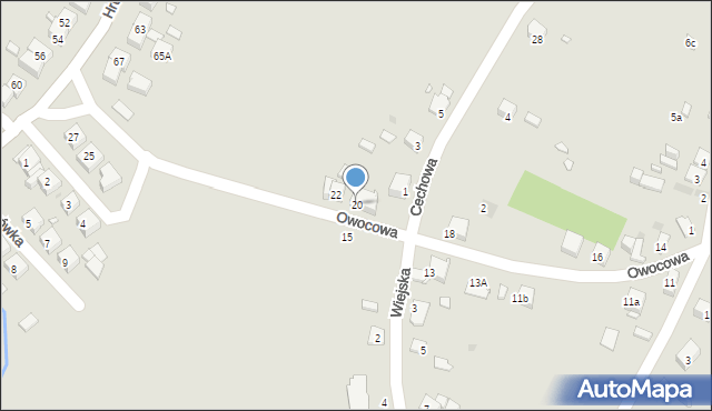 Sławków, Owocowa, 20, mapa Sławków