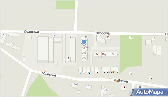 Słupsk, Owocowa, 10b, mapa Słupska