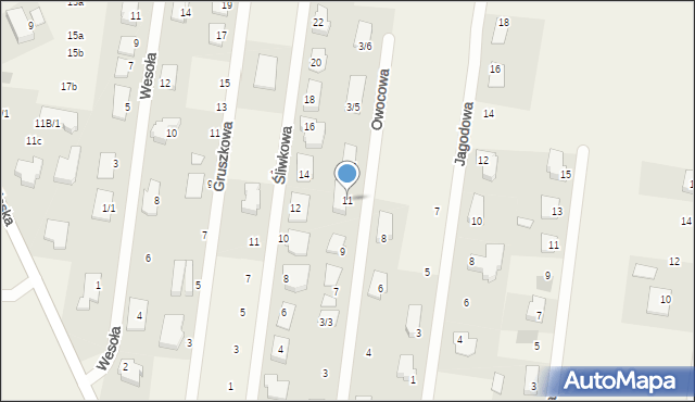 Sobolewo, Owocowa, 11, mapa Sobolewo