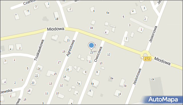 Świecie, Owocowa, 13, mapa Świecie