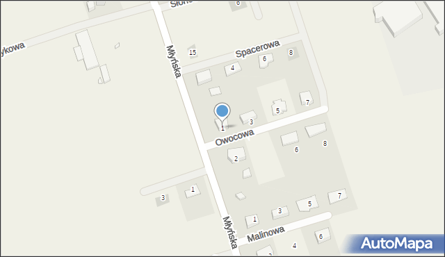 Święta, Owocowa, 1, mapa Święta