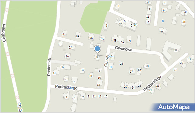 Tarnów, Owocowa, 9, mapa Tarnów