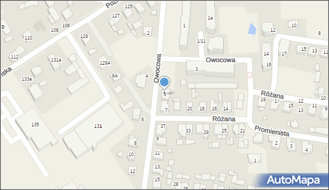 Tarnowo Podgórne, Owocowa, 5, mapa Tarnowo Podgórne