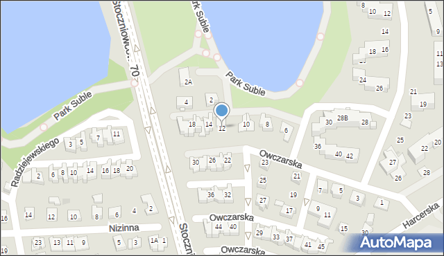 Tychy, Owczarska, 12, mapa Tychów