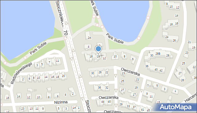 Tychy, Owczarska, 14, mapa Tychów