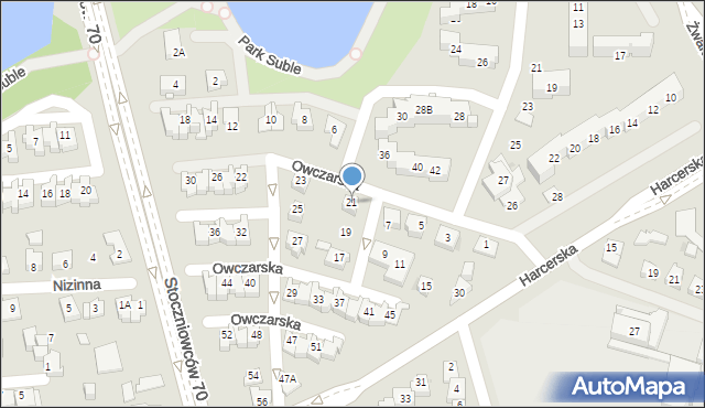 Tychy, Owczarska, 21, mapa Tychów