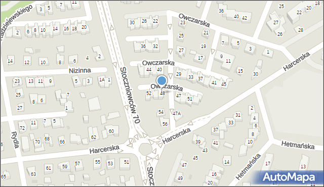 Tychy, Owczarska, 48, mapa Tychów