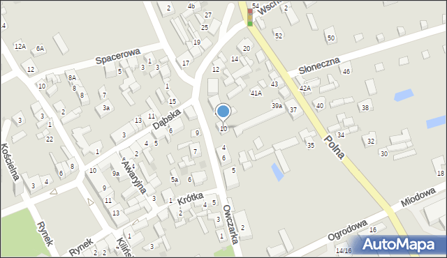 Uniejów, Owczarka Wojciecha, bp., 10, mapa Uniejów