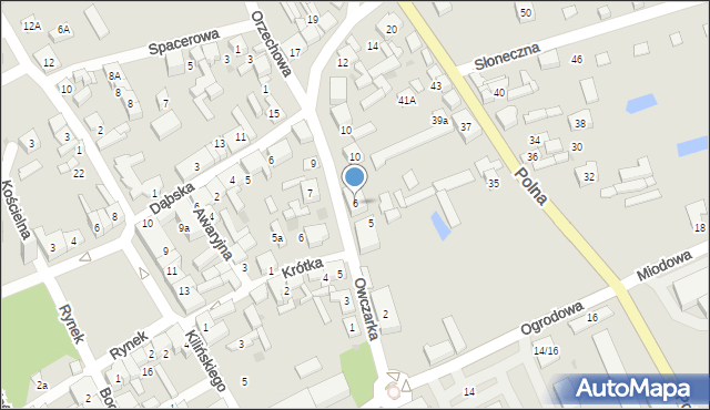 Uniejów, Owczarka Wojciecha, bp., 6, mapa Uniejów