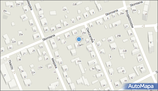 Warszawa, Owczarska, 13A, mapa Warszawy