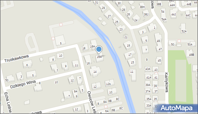 Warszawa, Owoców Leśnych, 16A, mapa Warszawy