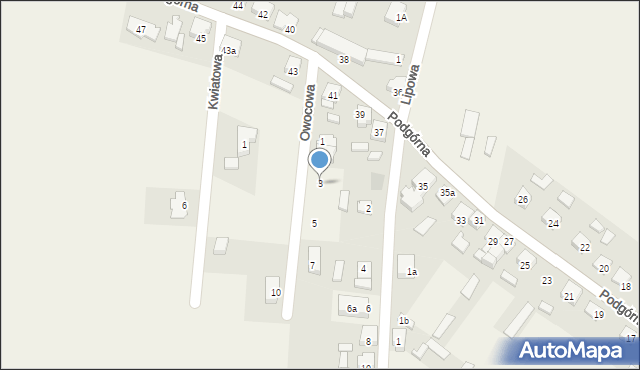 Widziszewo, Owocowa, 3, mapa Widziszewo